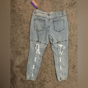 Shein sz 3xl Jeans with lace up on back calves